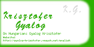 krisztofer gyalog business card